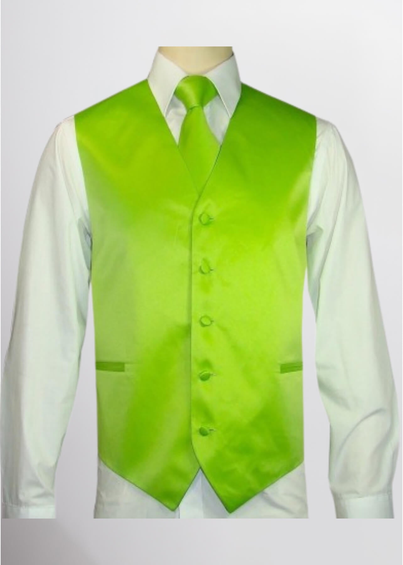 lime green dress vest Lime Green Tuxedo Vest | Premier Satin