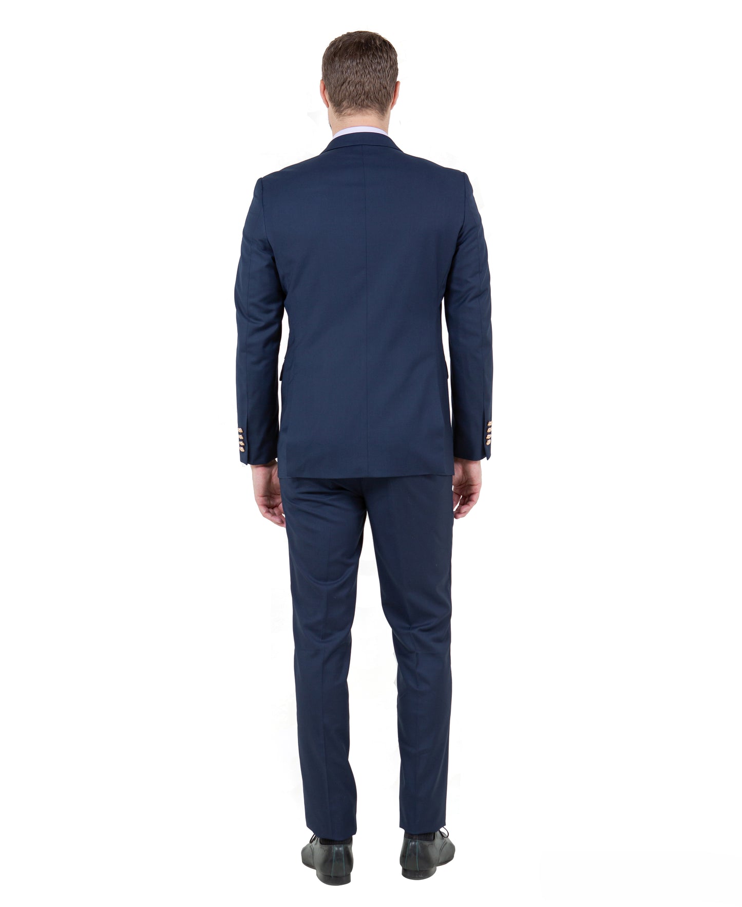 Mens Suit 3pc Solid Peak Lapel Double Breasted Vest Suit For All Ocassions