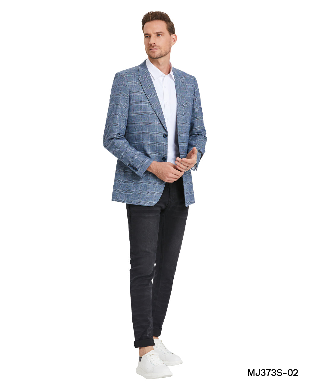 Men's Plaid Slim-Fit Blazer w/ Notch Lapel