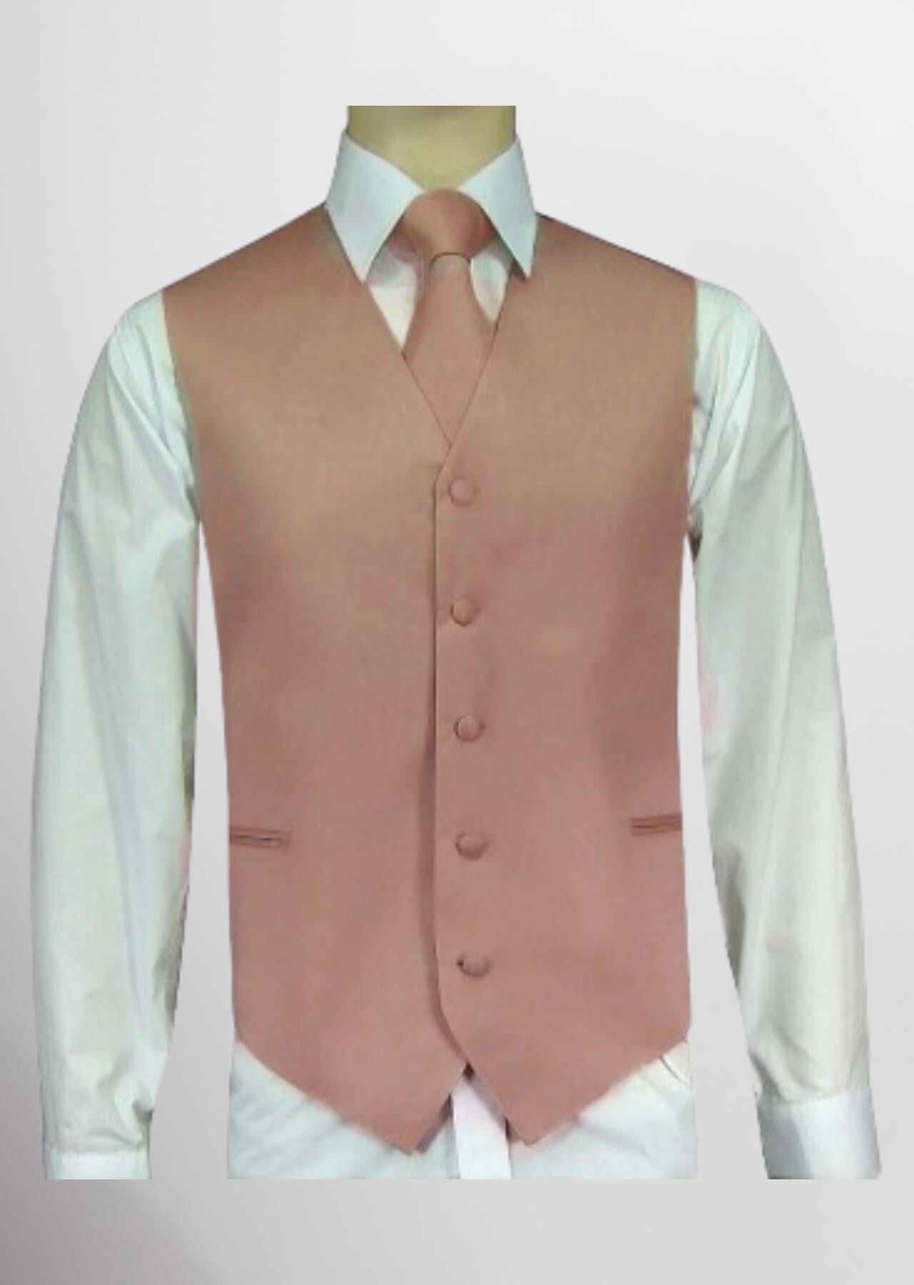Men's Satin Solid Vest (Rose Gold) Men's Satin Solid Vest (Rose Gold)