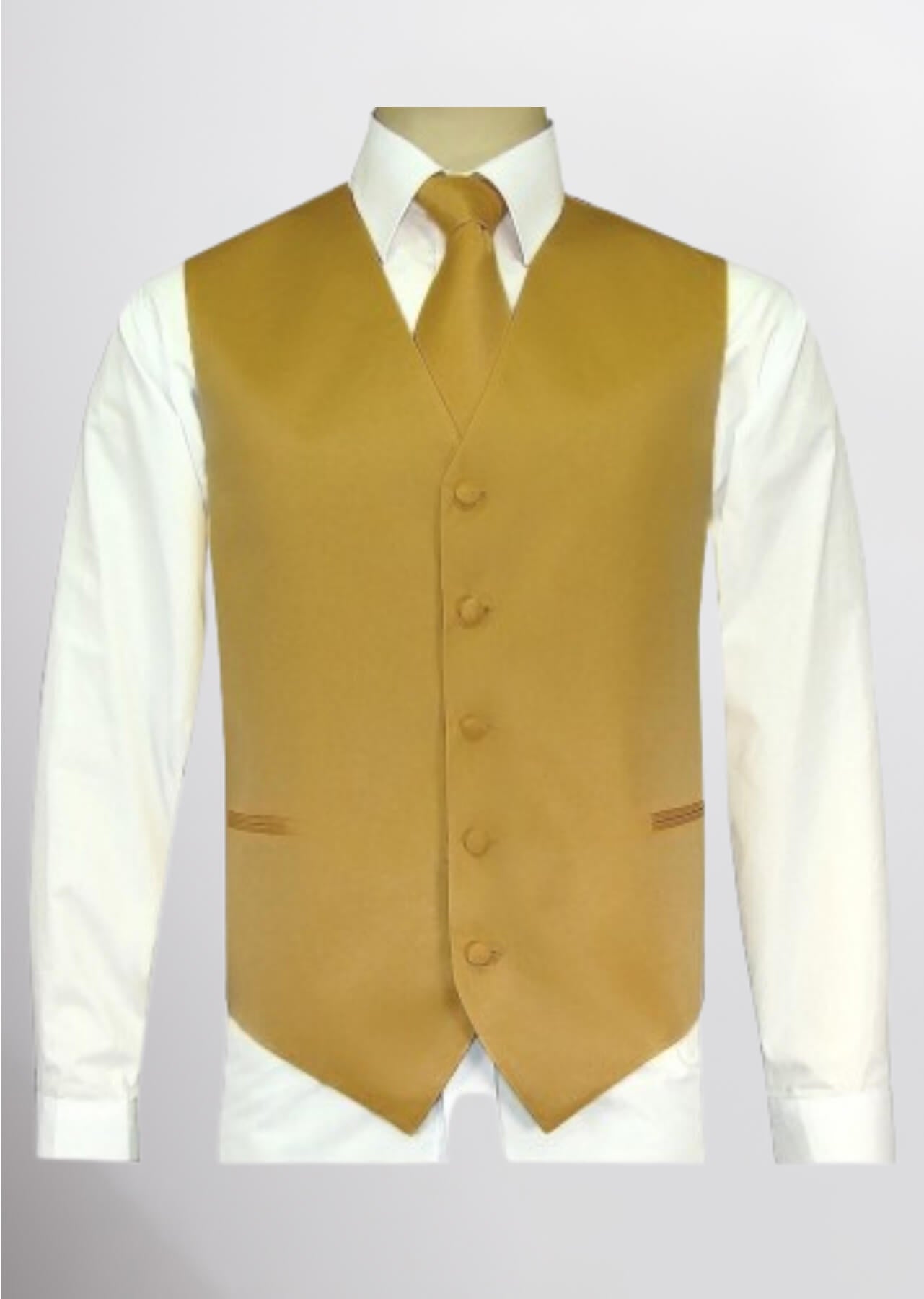 Men's Satin Solid Vest (True Gold) Men's Satin Solid Vest (True Gold)