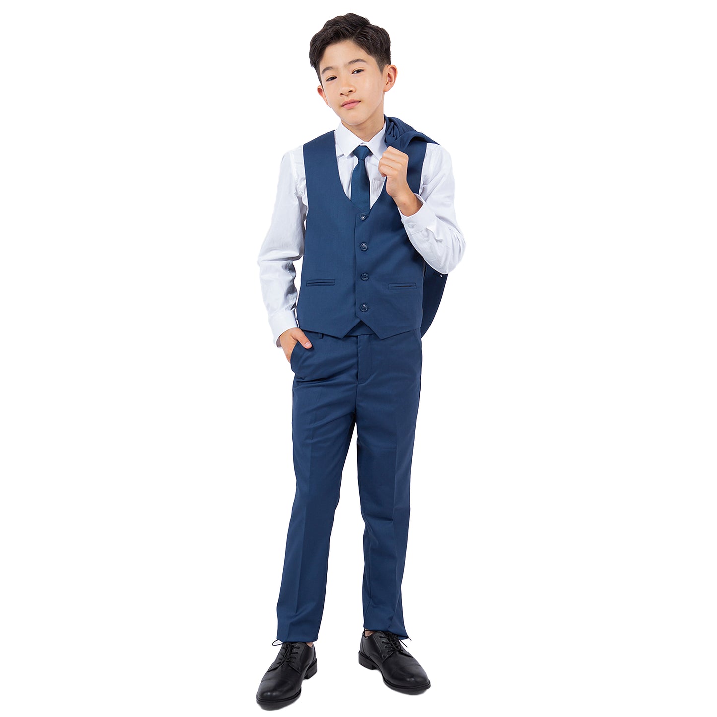 Perry Ellis Boy's 5pc Solid Suit