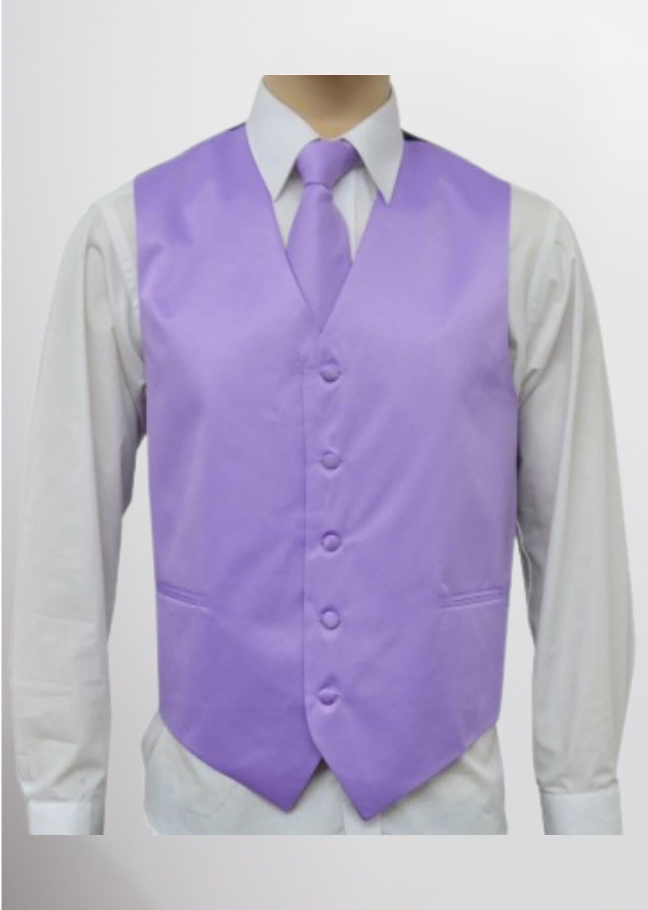 Men's Satin Solid Vest (Lilac)