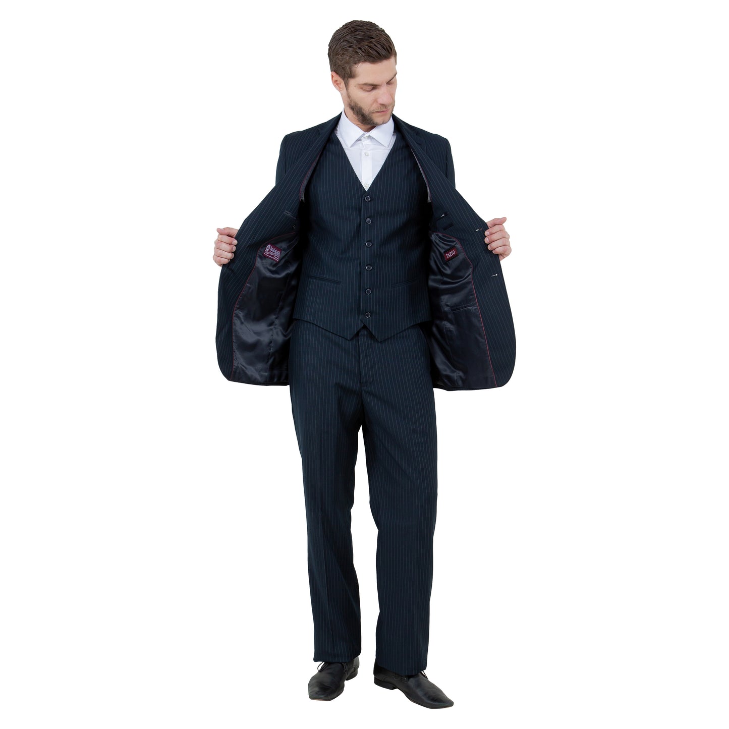 Men's Modern-Fit 3pc Pinstripe Suit, Notch Lapel