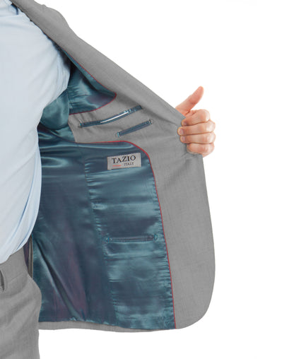 Melange Gray 2-PC Slim Fit Stretch Suits