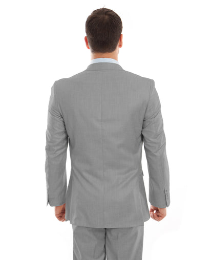 Melange Gray 2-PC Slim Fit Stretch Suits
