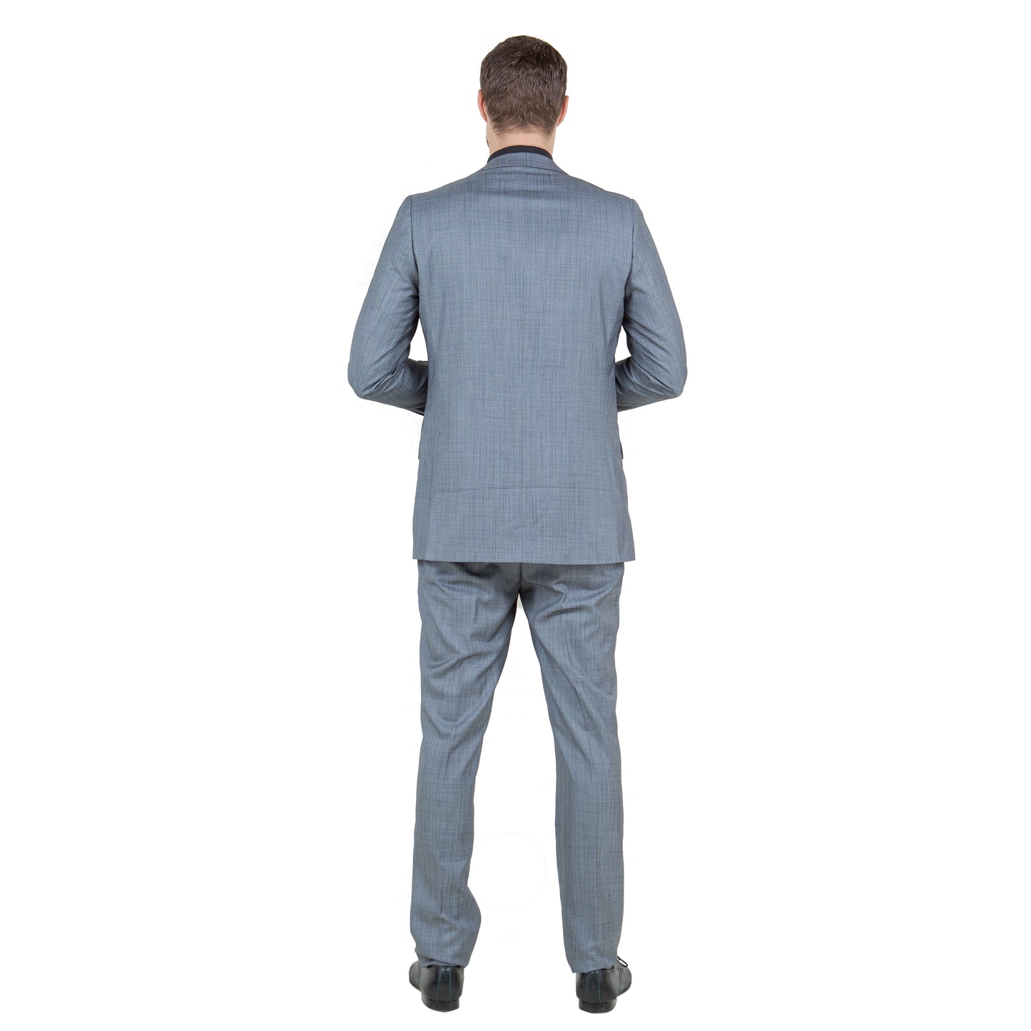Grey Men's Slim-Fit 3-Piece Sharkskin Suit