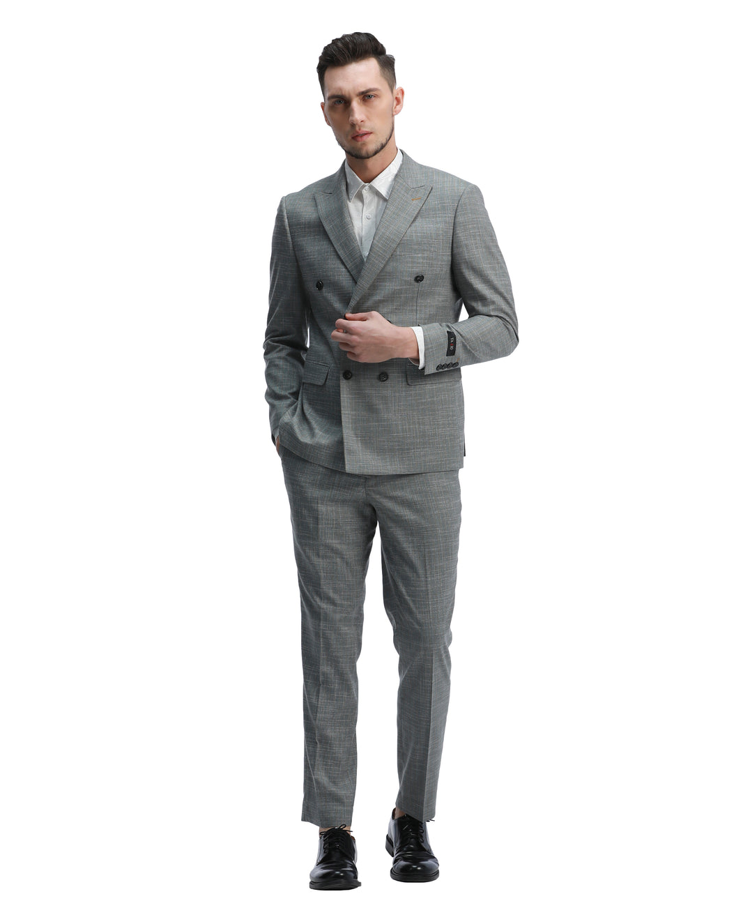 Mens Suit 2pc Double Breasted Pinstripe Peak Lapel Suit With Matching Pants For All Ocassions