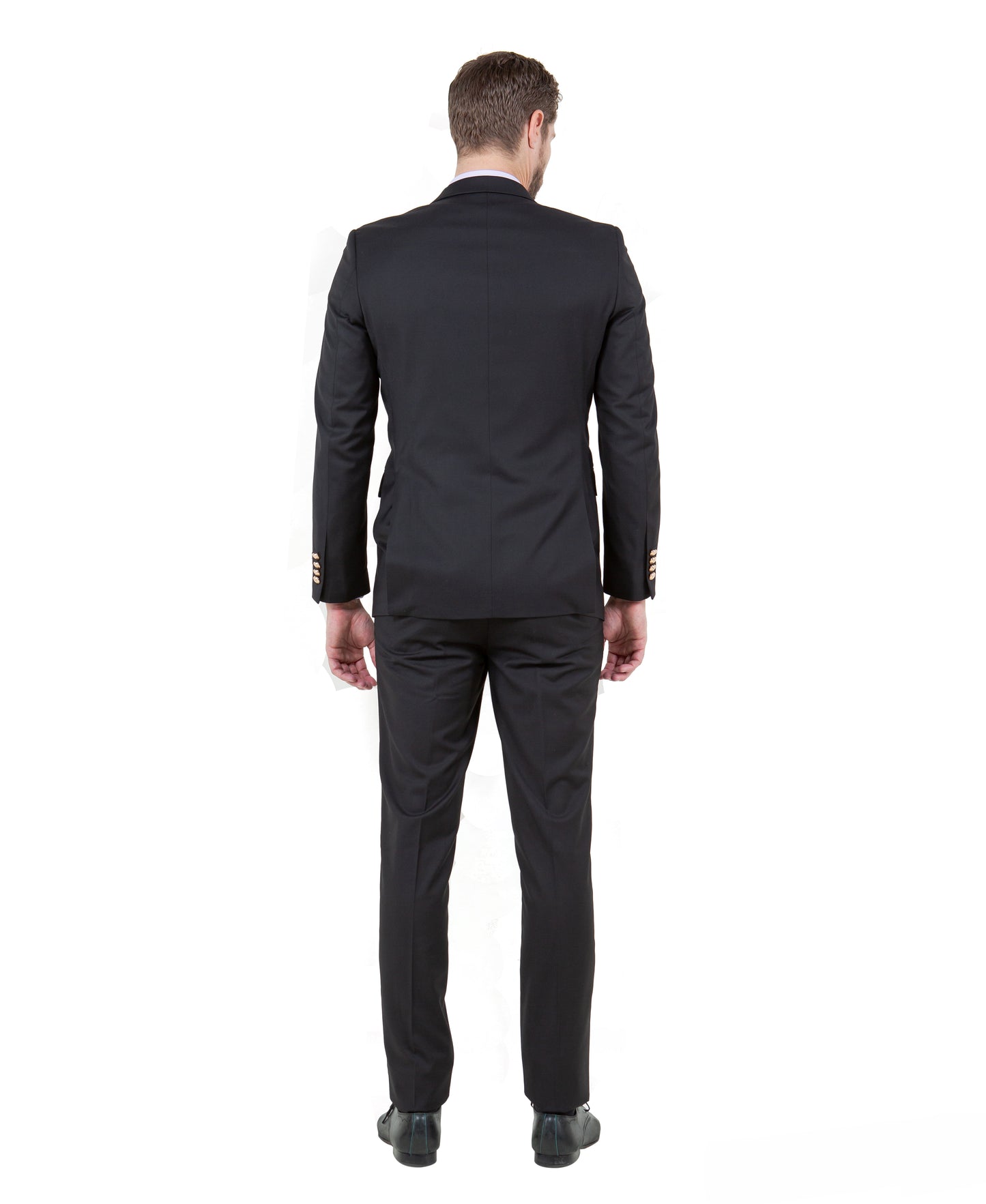 Mens Suit 3pc Solid Peak Lapel Double Breasted Vest Suit For All Ocassions