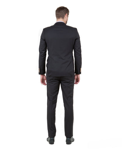 Mens Suit 3pc Solid Peak Lapel Double Breasted Vest Suit For All Ocassions
