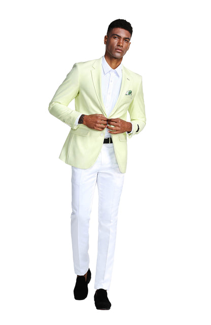 Solid Linen Look Notch Lapel Blazer Jacket