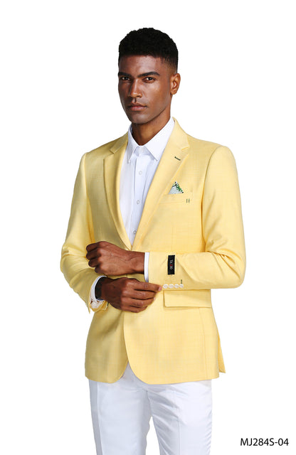 Solid Linen Look Notch Lapel Blazer Jacket