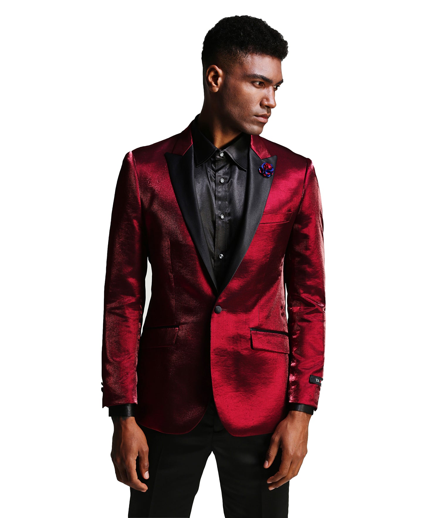 Mens Satin Peak Lapel Brushed Pattern Blazer Only For All Occasions