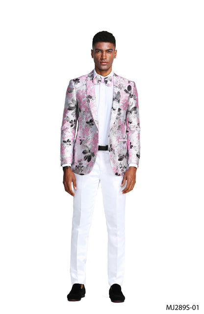 Shawl Collar Blazer Jacket with Bowtie