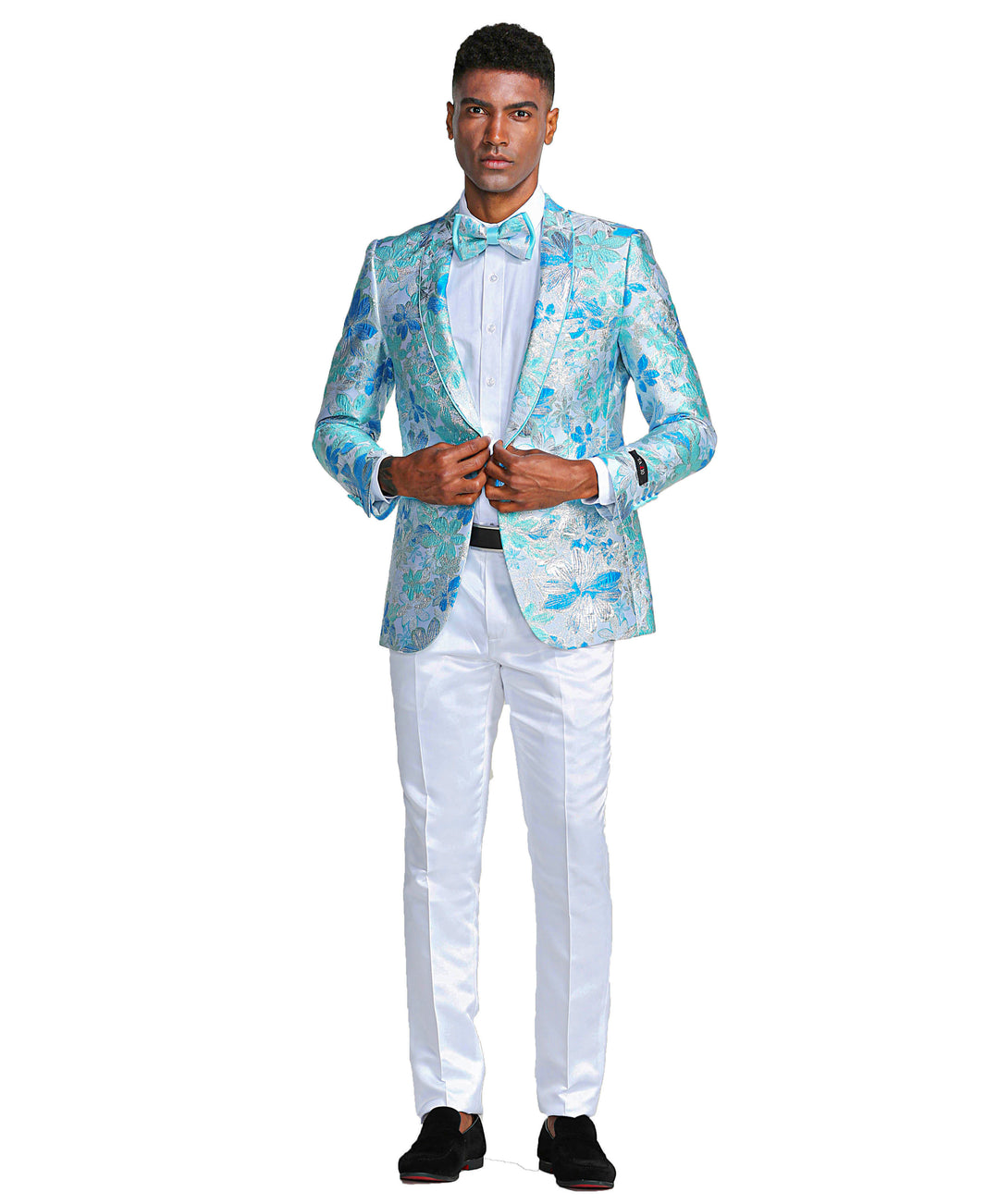 Shawl Collar Blazer Jacket with Bowtie