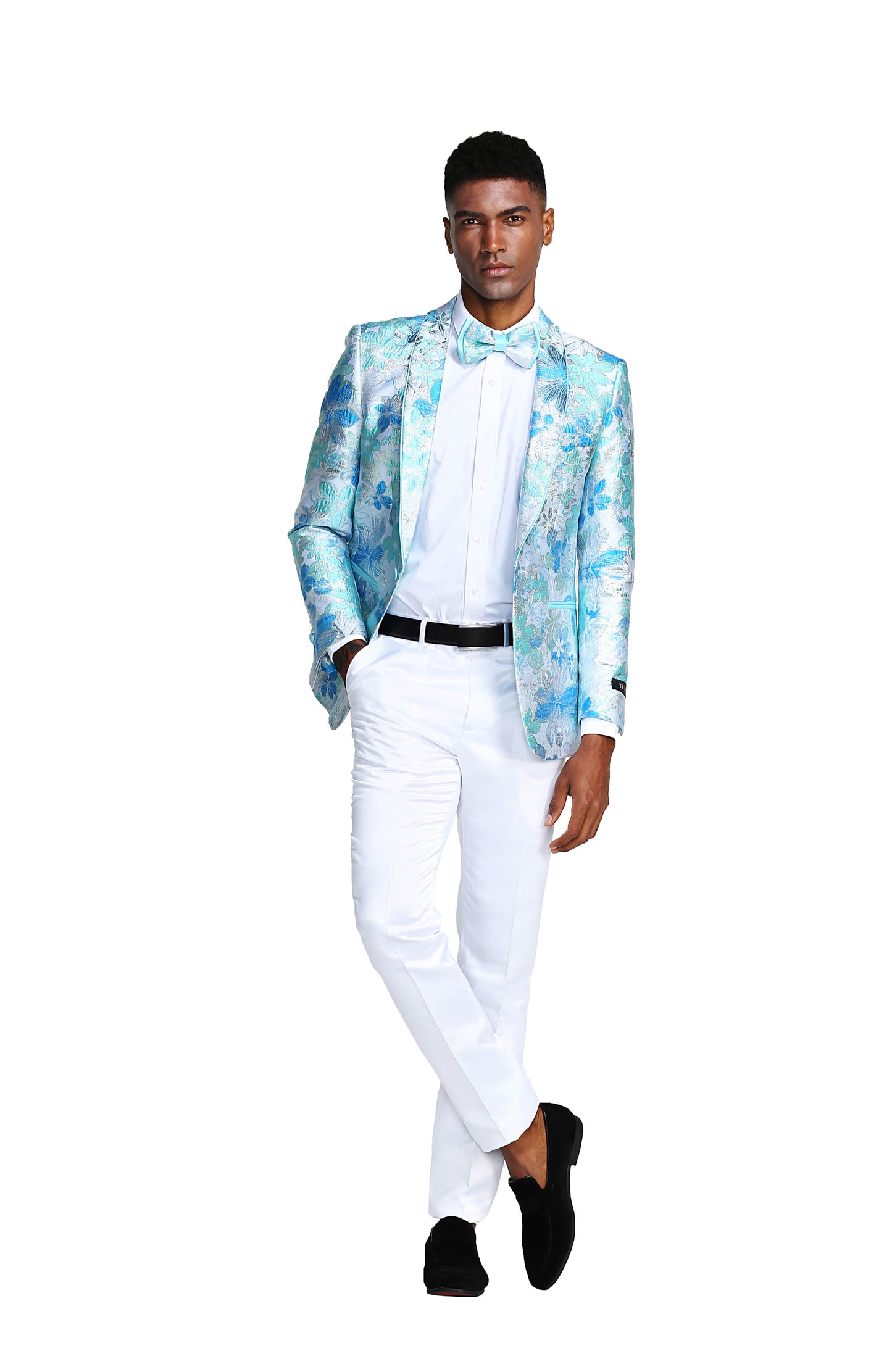 Shawl Collar Blazer Jacket with Bowtie