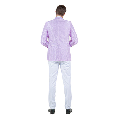 Mens Slim-Fit Solid Paisley Blazer Only w/ Shawl Collar