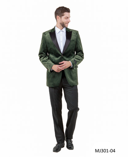 Men's Modern Fit Sport Coat w/ Satin Peak Lapel