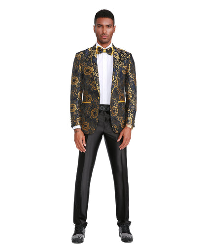 Mens Shawl Satin Collar Blazer Only Paisley Pattern For All Occasions