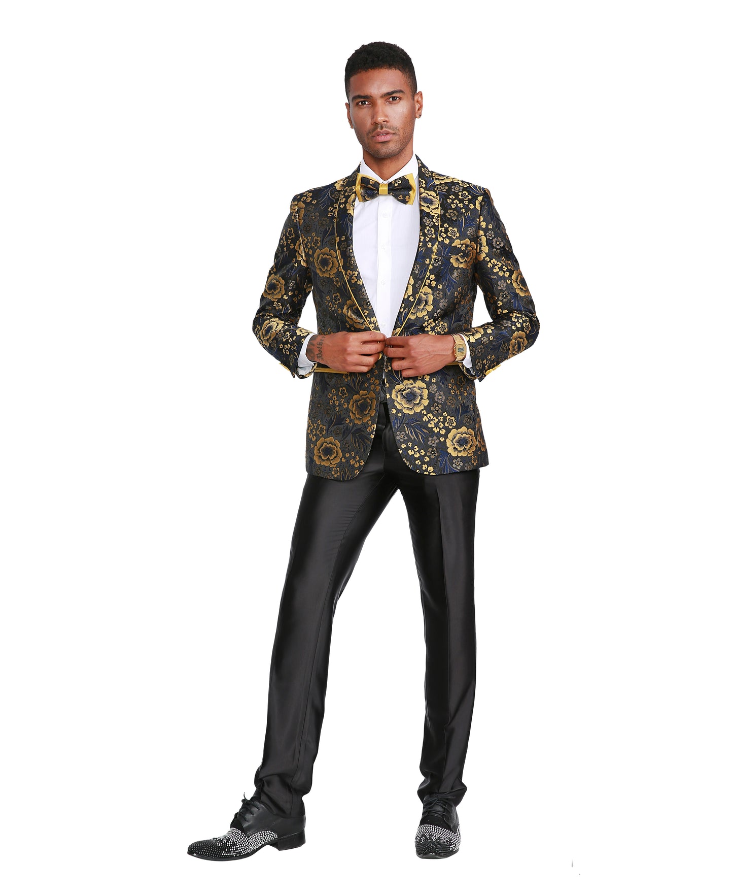 Mens Shawl Satin Collar Blazer Only Paisley Pattern For All Occasions
