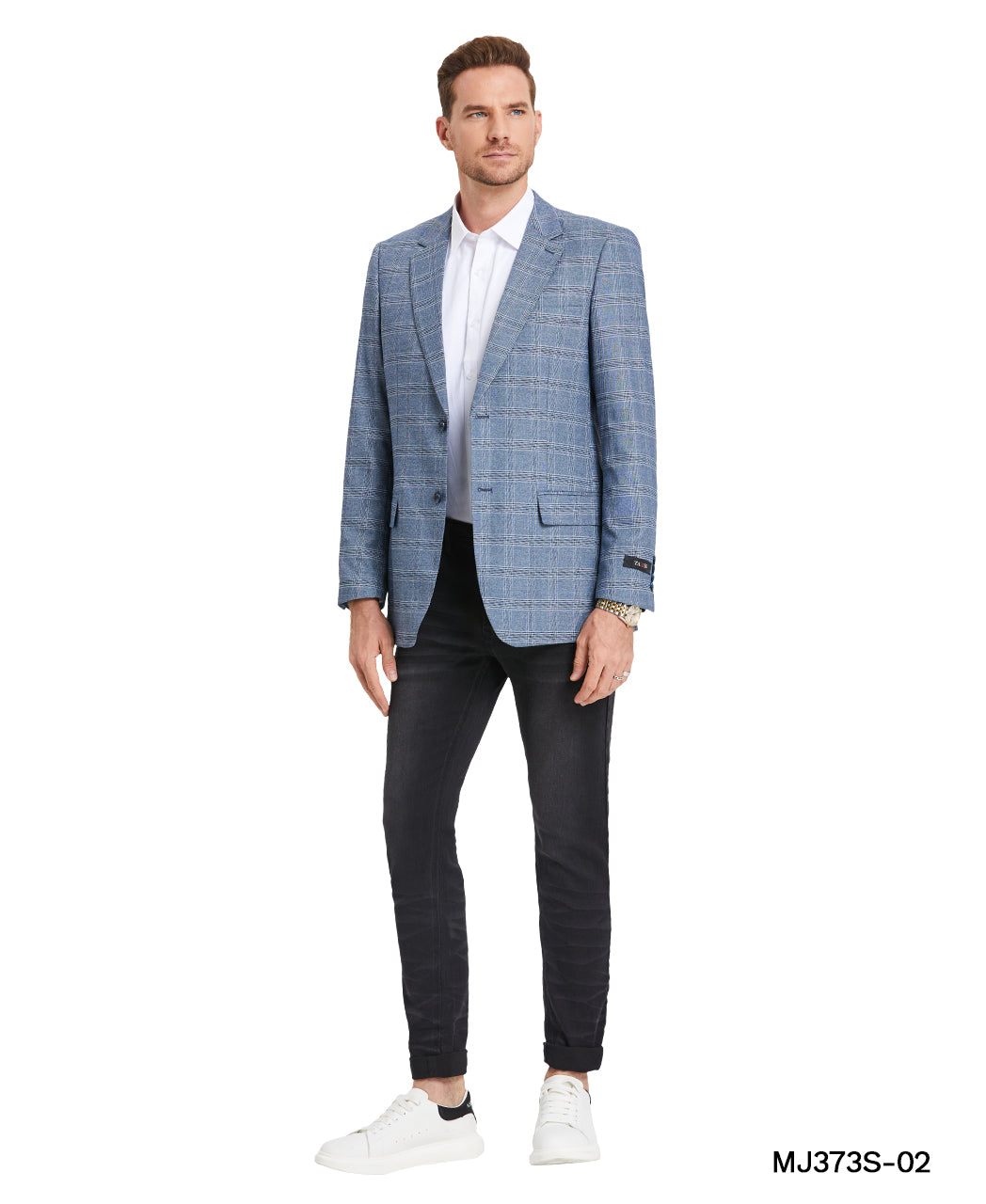 Men's Plaid Slim-Fit Blazer w/ Notch Lapel