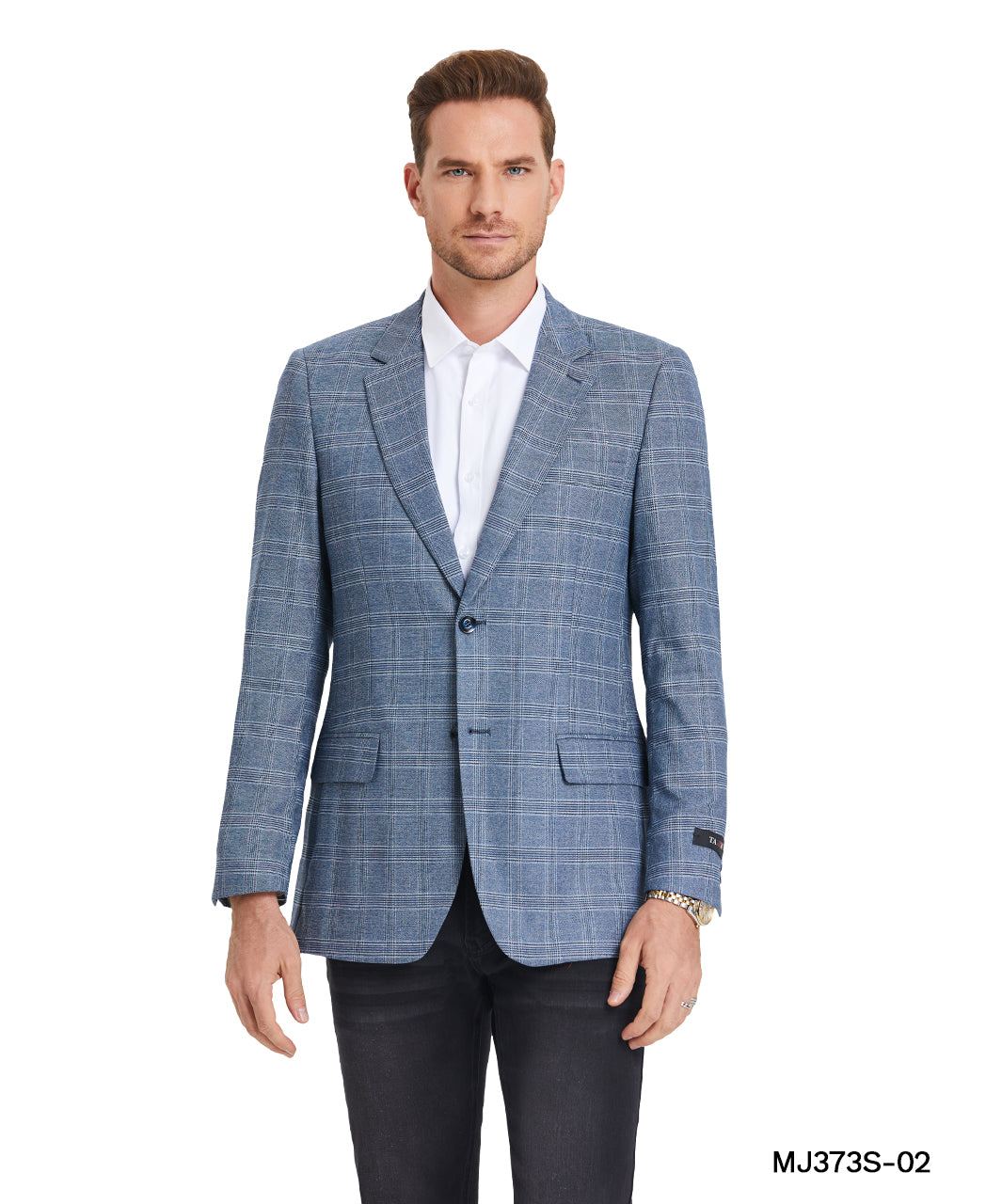 Men's Plaid Slim-Fit Blazer w/ Notch Lapel