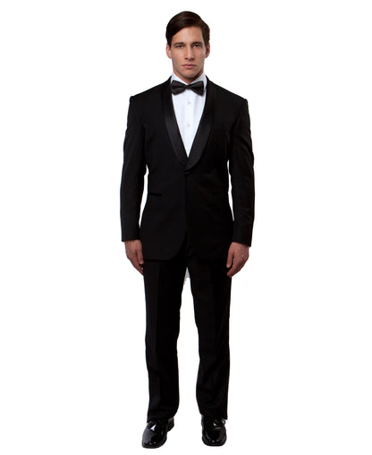 Men's Tuxedo 2pc Solid Satin Shawl Collar With Matching Solid Pants For All Occasions