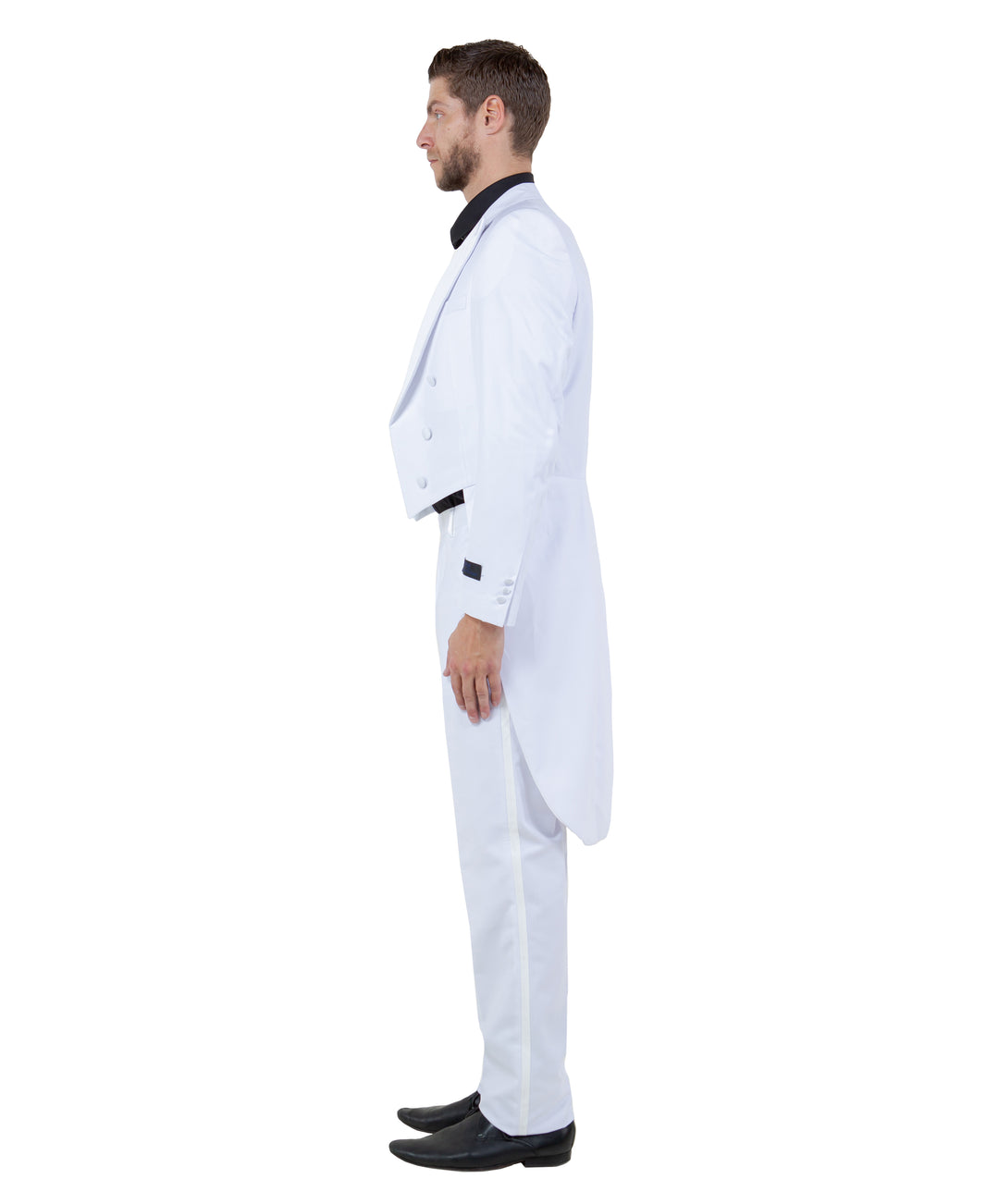 Mens Tuxedo Bryan Michaels Tail Tuxedo Jacket with Satin Peak Lapel and Matching Satin Pants