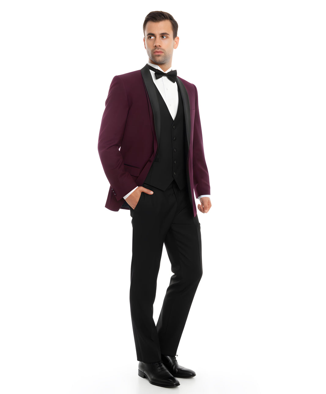 Men's Tuxedo 2pc Solid Satin Shawl Collar With Matching Satin Solid Pants For All Occasions