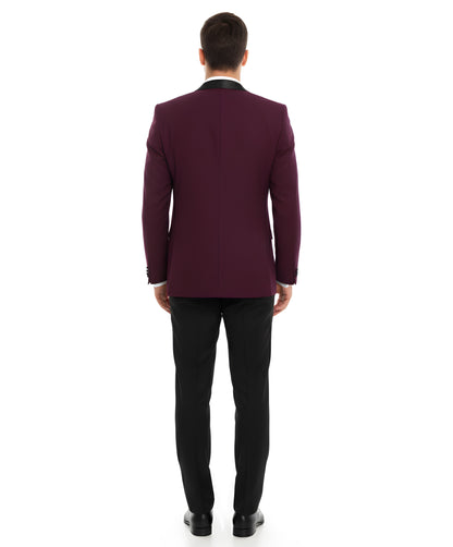 Men's Tuxedo 2pc Solid Satin Shawl Collar With Matching Satin Solid Pants For All Occasions
