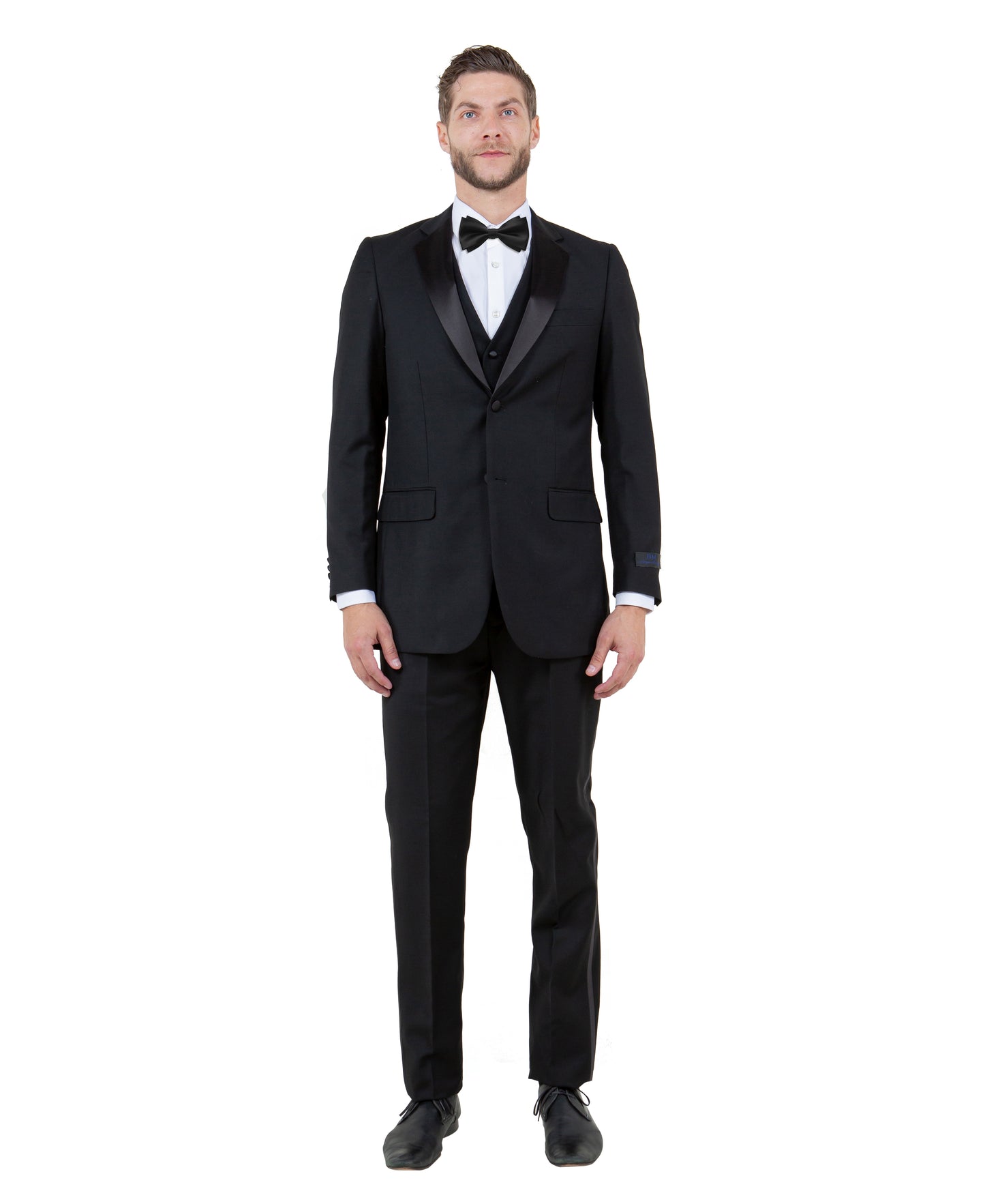 Mens Tuxedo Bryan Michaels Slim Fit Two Button Jacket with Satin Peak Lapel & Matching Pants