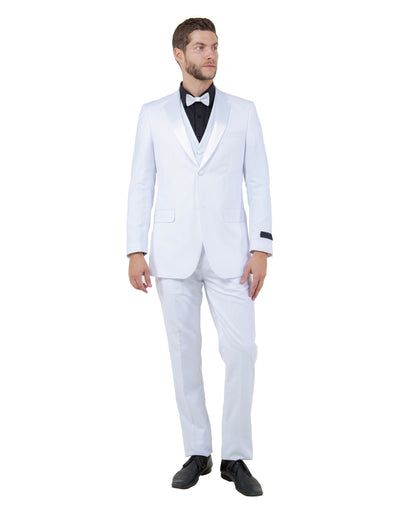Mens Tuxedo Bryan Michaels Slim Fit Two Button Jacket with Satin Peak Lapel & Matching Pants