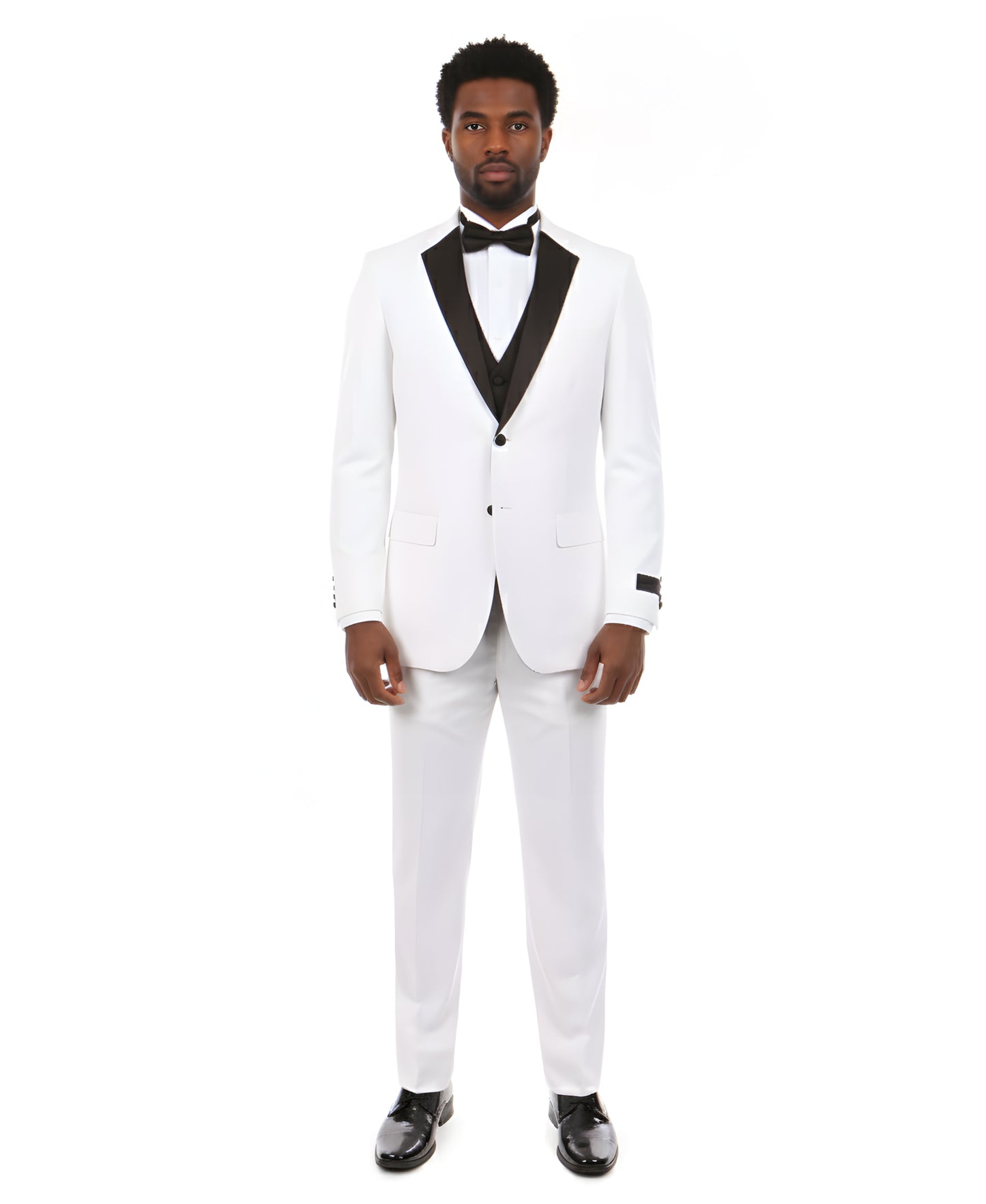 Mens Tuxedo Bryan Michaels Modern Fit Two Button Jacket with Satin Peak Lapel & Matching Pants