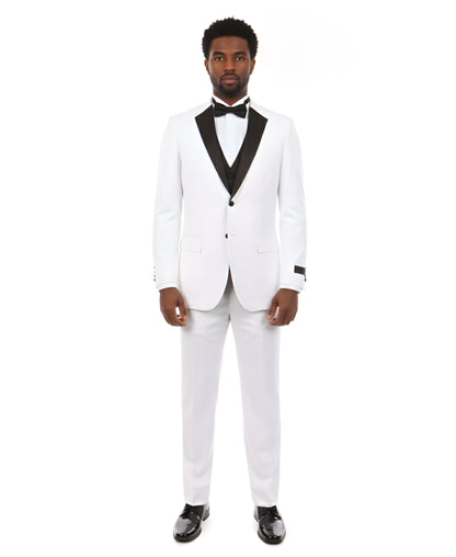 Mens Tuxedo Bryan Michaels Slim Fit Two Button Jacket with Satin Peak Lapel & Matching Pants