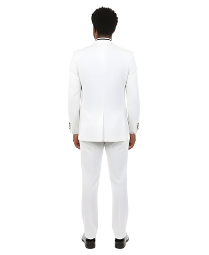 Mens Tuxedo Bryan Michaels Slim Fit Two Button Jacket with Satin Peak Lapel & Matching Pants