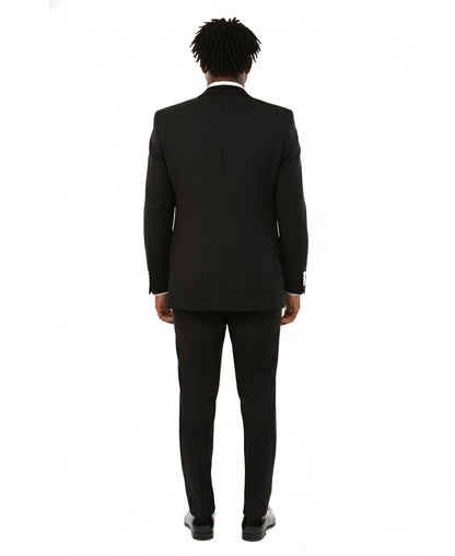 Mens Tuxedo Bryan Michaels Modern Fit Two Button Jacket with Satin Peak Lapel & Matching Pants