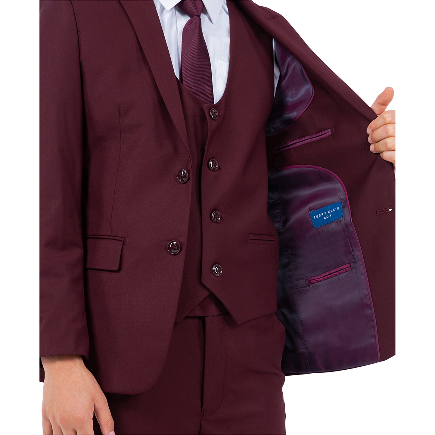 Perry Ellis Boy's 5pc Solid Suit