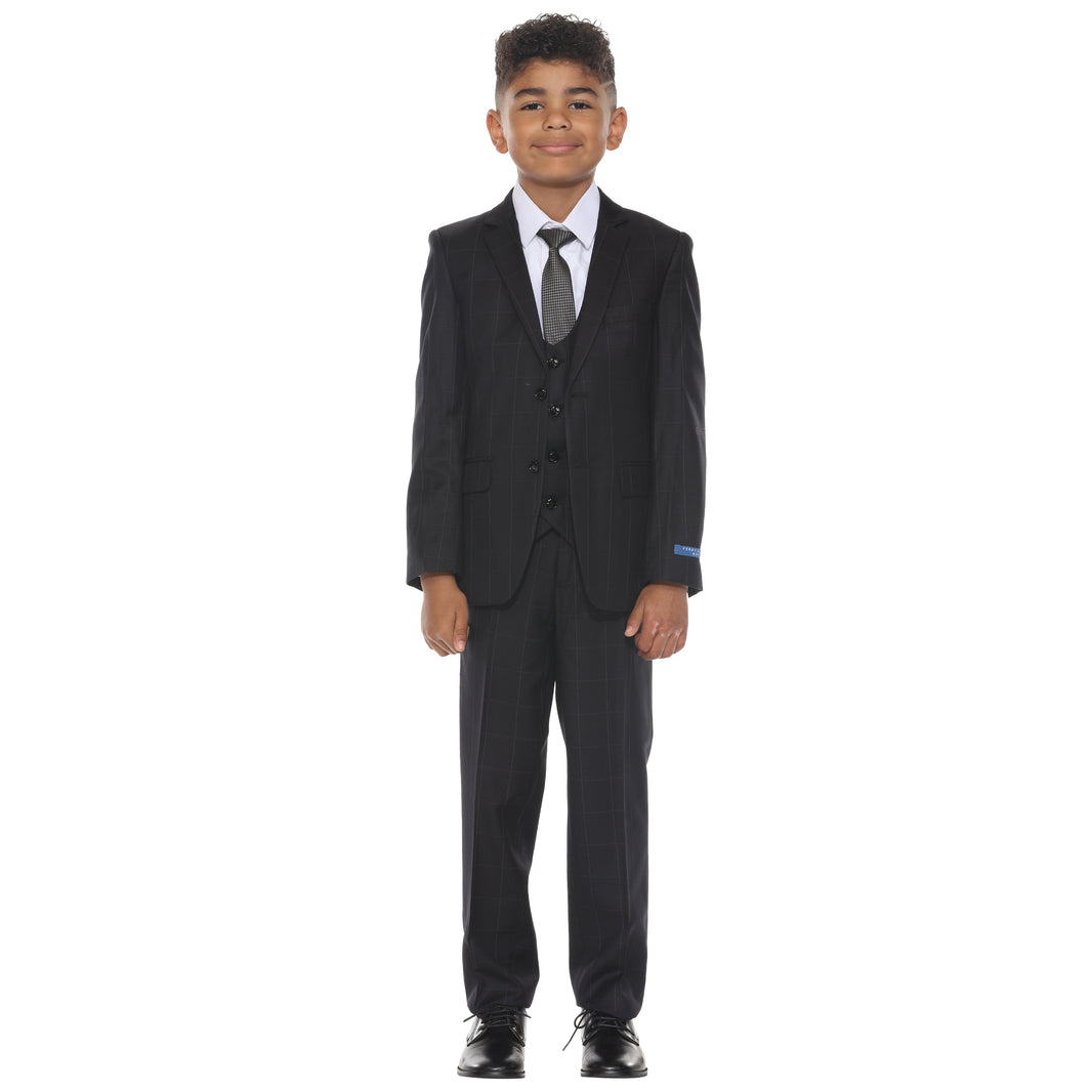 Perry Ellis Boy's 5pc Windowpane Suit
