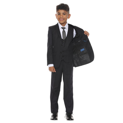 Perry Ellis Boy's 5pc Windowpane Suit