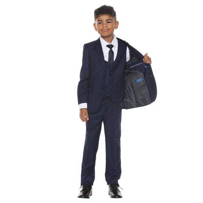 Perry Ellis Boy's 5pc Windowpane Suit