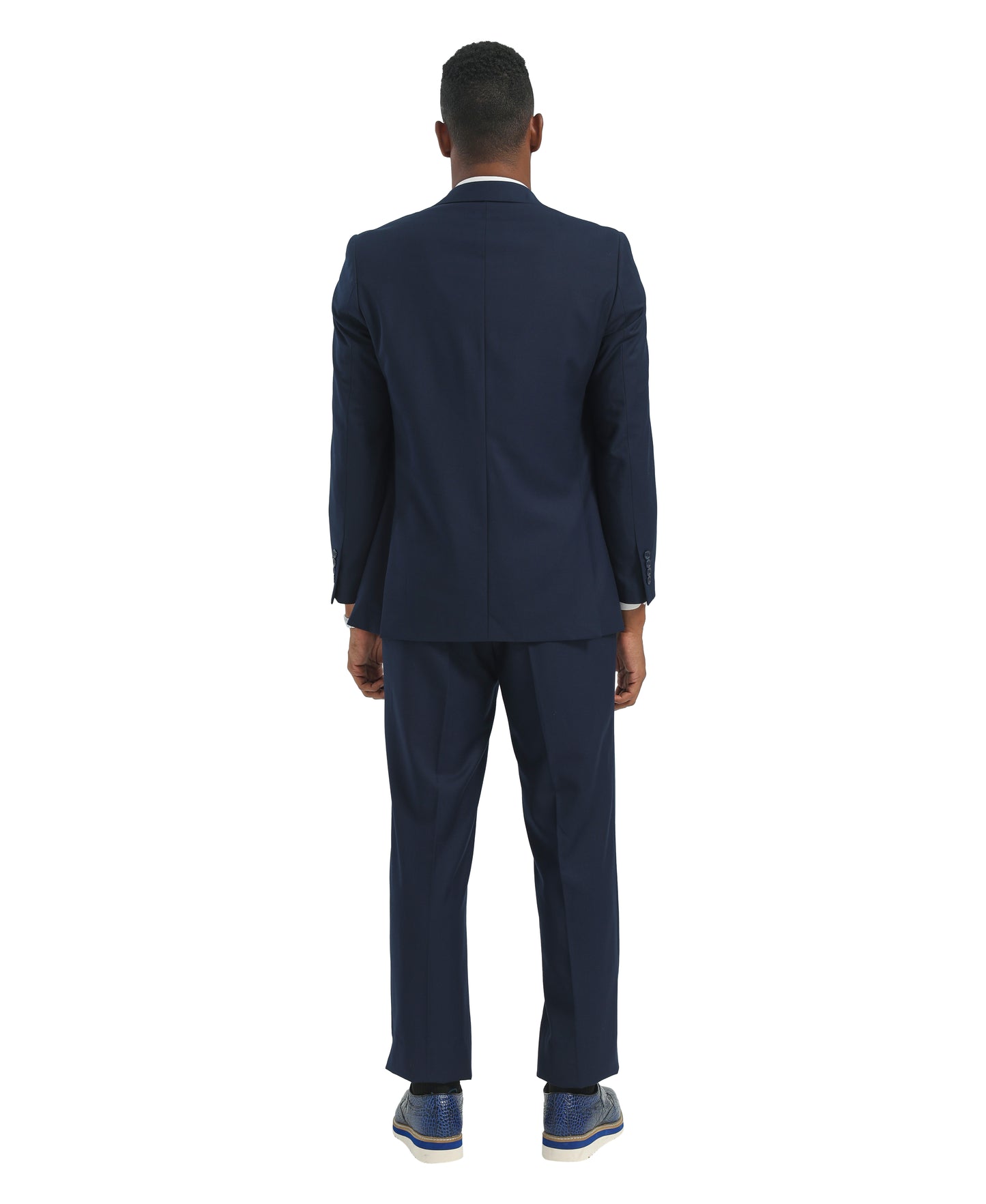 Mens Suit 2pc Navy Slim Fit Notch Lapel Suits