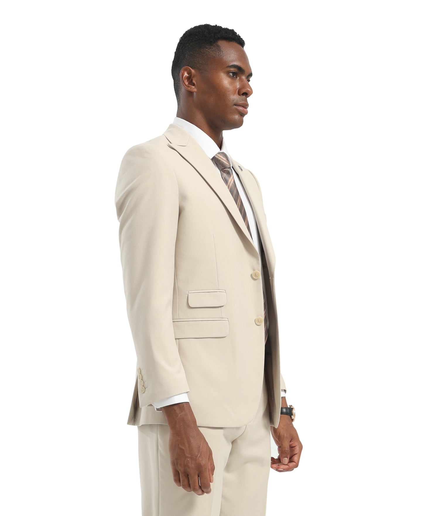 Mens Suit 2pc Tan Slim Fit Notch Lapel Suits
