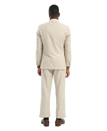Mens Suit 2pc Tan Slim Fit Notch Lapel Suits